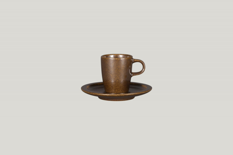 Tasse à expresso rond bronze porcelaine vitrifiée 9 cl Ø 5,8 cm Rakstone Ease Rak
