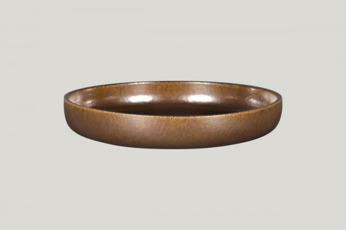 Assiette coupe creuse rond bronze porcelaine vitrifiée Ø 27,8 cm Rakstone Ease Rak