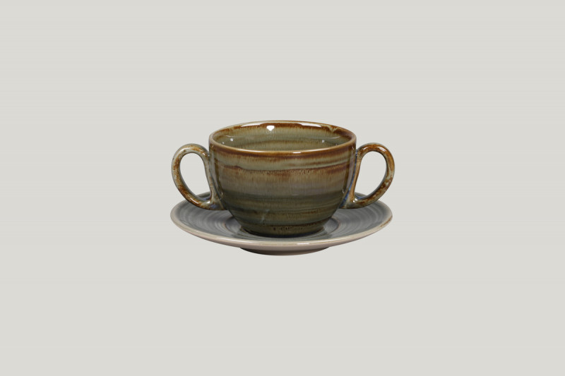 Sous tasse à thé déjeuner rond Peridot porcelaine vitrifiée Ø 15,5 cm Rakstone Spot Rak