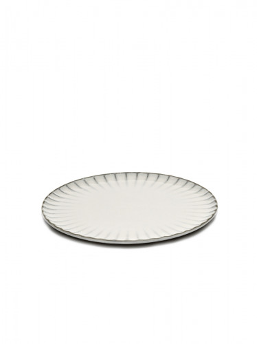 Assiette plate rond blanc grès émaillé Ø 24 cm Inku Serax