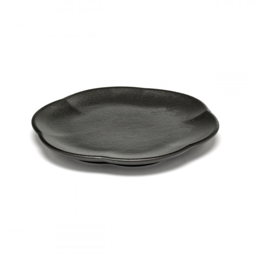 Assiette plate rond noir grès émaillé Ø 13,9 cm Inku Serax