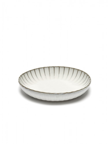 Assiette creuse rond blanc grès émaillé Ø 23 cm Inku Serax