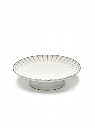 Présentoir à pâtisserie rond blanc grès émaillé Ø 24 cm Inku Serax