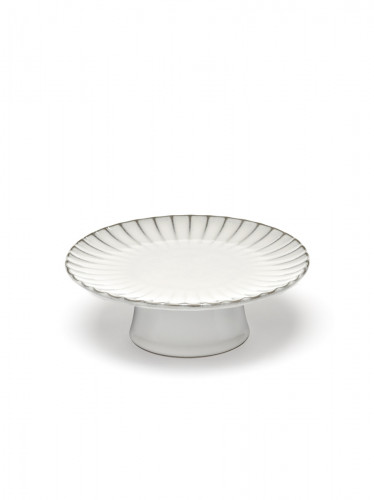 Présentoir à pâtisserie rond blanc grès émaillé Ø 21 cm Inku Serax