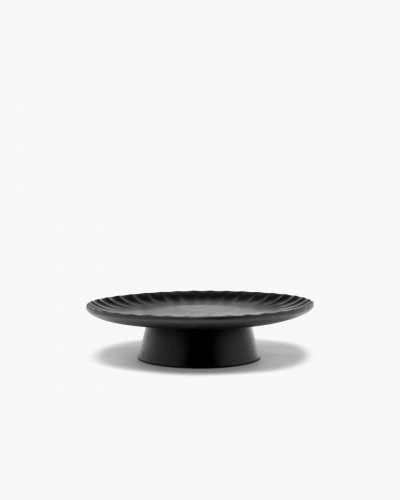 Présentoir à pâtisserie rond noir grès émaillé Ø 24 cm Inku Serax