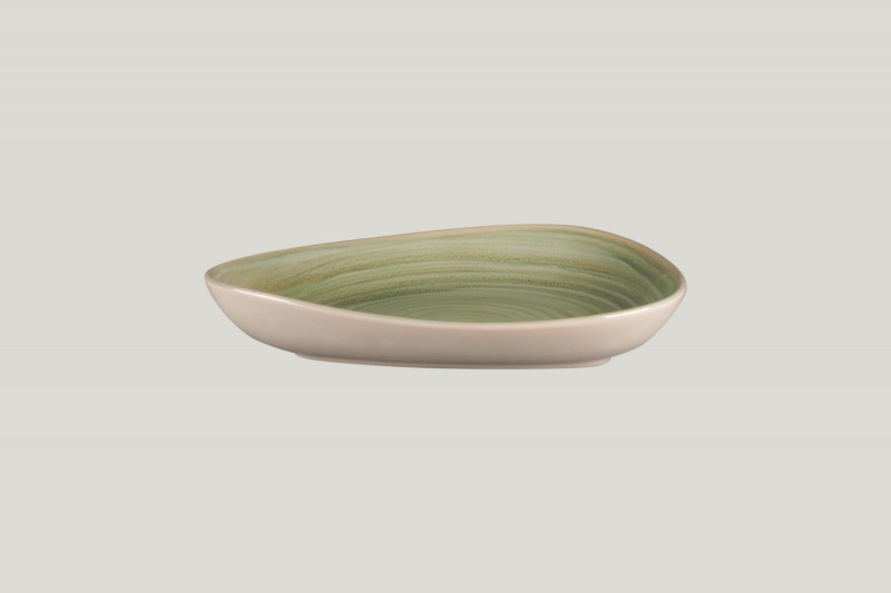 Assiette coupe creuse triangulaire Emerald porcelaine vitrifiée 23,8x19,6 cm Rakstone Spot Rak