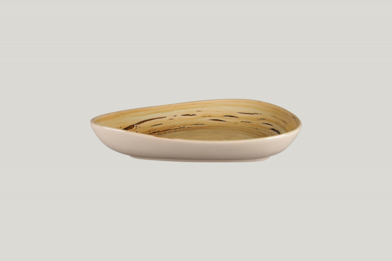 Assiette coupe creuse triangulaire Garnet porcelaine vitrifiée 23,8x19,6 cm Rakstone Spot Rak
