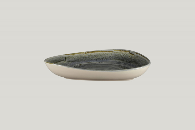 Assiette coupe creuse triangulaire Peridot porcelaine vitrifiée 23,8x19,6 cm Rakstone Spot Rak