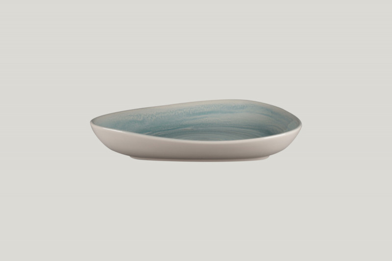 Assiette coupe creuse triangulaire Saphire porcelaine vitrifiée 23,8x19,6 cm Rakstone Spot Rak