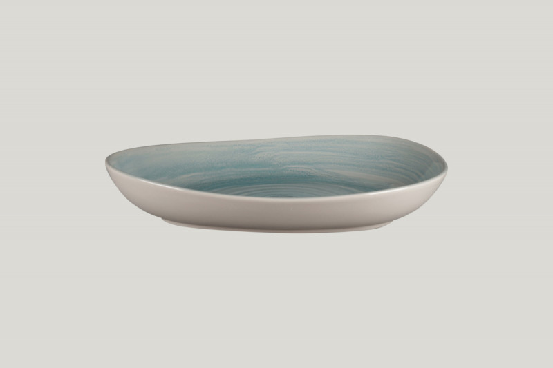 Assiette coupe creuse triangulaire Saphire porcelaine vitrifiée 27,8x22,7 cm Rakstone Spot Rak
