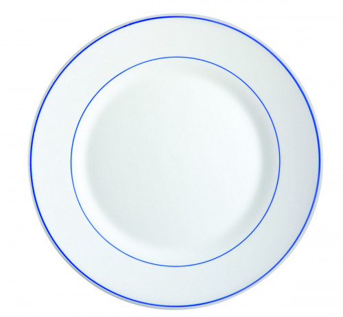 Assiette plate rond blanc verre opal Ø 25 cm Restaurant Filet Bleu Arcoroc