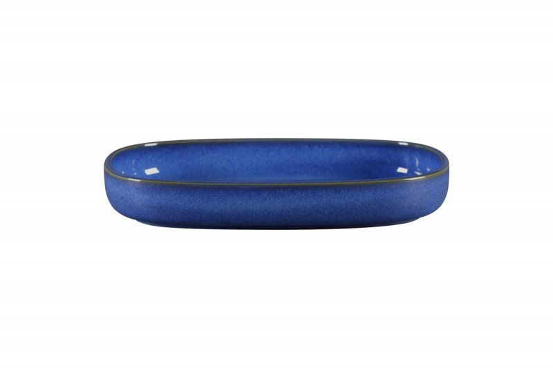 Plat creux ovale bleu porcelaine vitrifiée 30 cm Rakstone Ease Rak