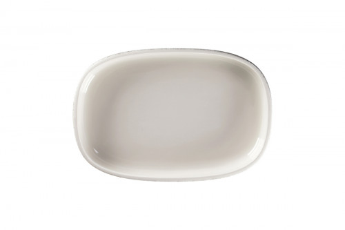 Plat creux ovale gris porcelaine vitrifiée 30 cm Rakstone Ease Rak