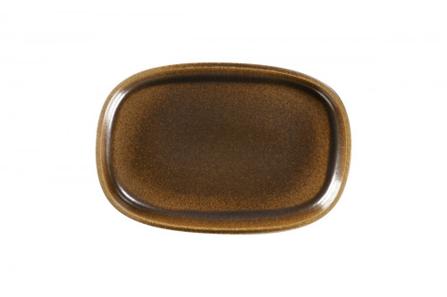 Plat creux ovale bronze porcelaine vitrifiée 30 cm Rakstone Ease Rak