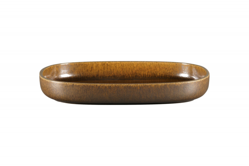 Plat creux ovale bronze porcelaine vitrifiée 33,2 cm Rakstone Ease Rak