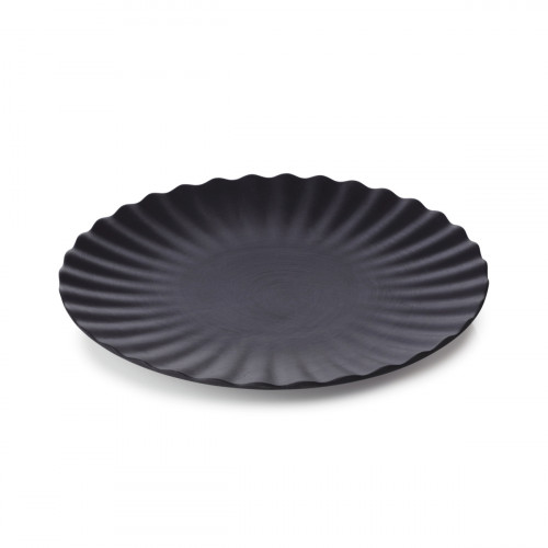 Assiette plate rond noir porcelaine culinaire Ø 21 cm Pekoe Revol
