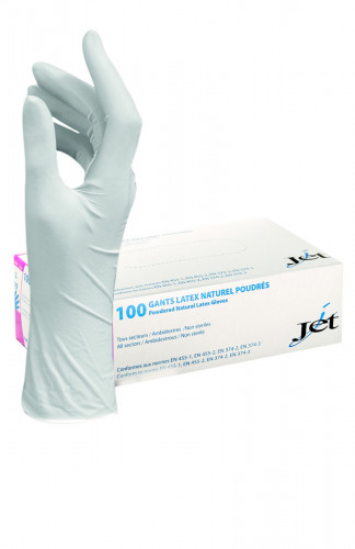 Gants latex poudrés transparent XL (100 pièces)