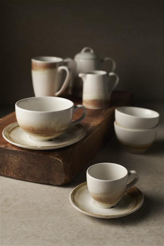 Tasse à café beige porcelaine vitrifiée 10 cl Ø 6,5 cm Finca Sanstone Dudson