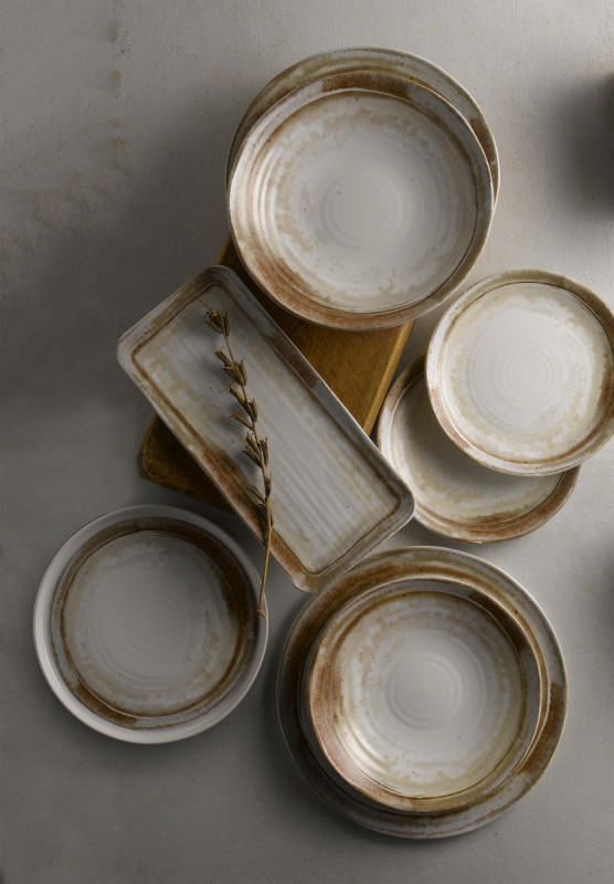 Sous tasse à café rond beige porcelaine vitrifiée Ø 11,8 cm Finca Sanstone Dudson