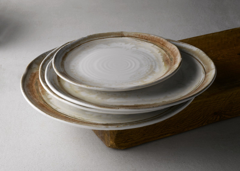 Sous tasse à café rond beige porcelaine vitrifiée Ø 11,8 cm Finca Sanstone Dudson
