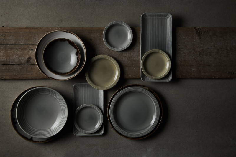 Assiette plate rond gris porcelaine vitrifiée Ø 25,6 cm Harvest Norse Dudson
