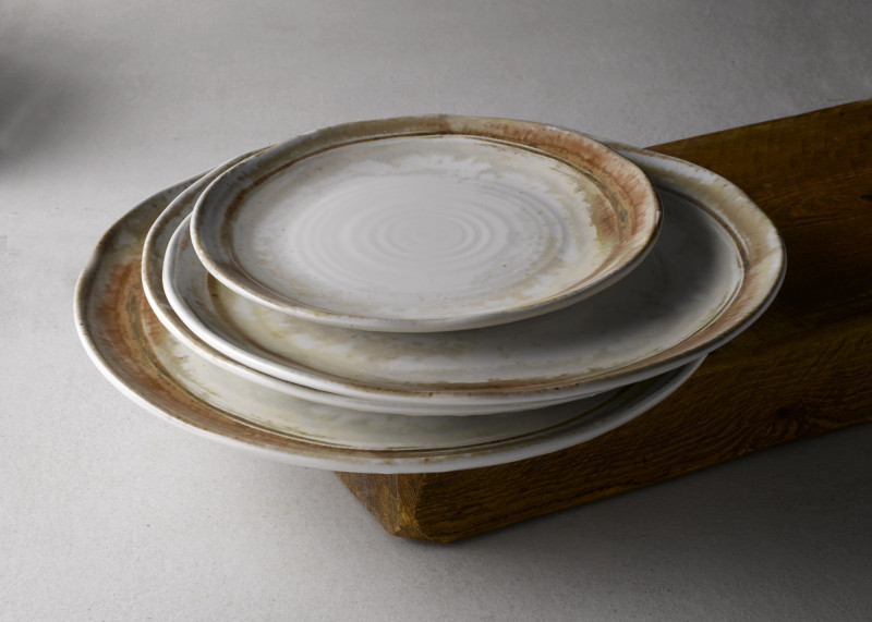 Assiette creuse organique beige porcelaine vitrifiée Ø 25 cm Finca Sanstone Dudson