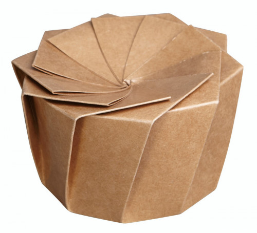 Boîte traiteur rond beige Ø 16 cm 9 cm 1600 ml Lotus Lelu (100 pièces)