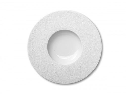 Assiette plate rond blanc porcelaine de limoges Ø 30 cm Collection L Couture Degrenne