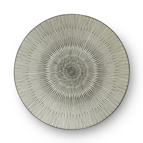 Assiette plate coupe rond beige grès émaillé Ø 27 cm Hypnose Medard De Noblat