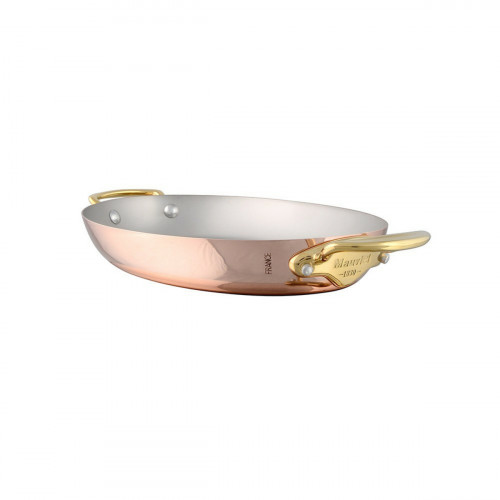 Plat ovale cuivre inox Ø 30 cm 4 cm M'150b Mauviel