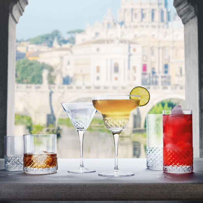 Verre à cocktail fizz verre cristallin 26 cl Roma 1960 Luigi Bormioli