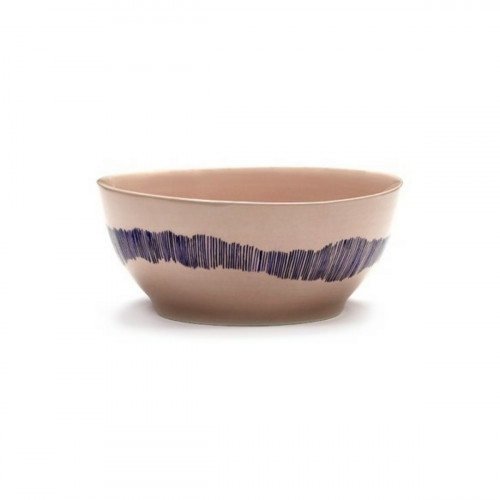 Bol rond delicious pink swirl - stripes bleu grès émaillé Ø 18 cm Feast By Ottolenghi Serax
