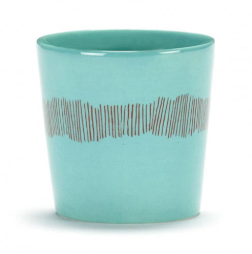 Tasse à café rond azure swirl - stripes rouge grès émaillé 25 cl Ø 7,5 cm Feast By Ottolenghi Serax