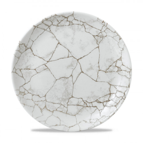 Assiette coupe plate rond gris porcelaine vitrifiée Ø 28,8 cm Kintsugi Agate Grey Churchill