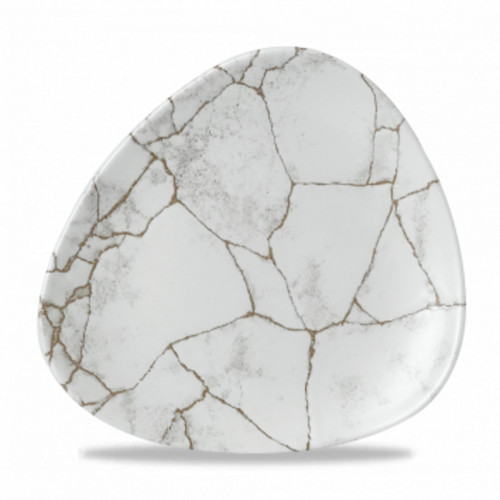 Assiette coupe plate triangulaire gris porcelaine vitrifiée Ø 19,2 cm 19,2x19,2 cm Kintsugi Agate Grey Churchill