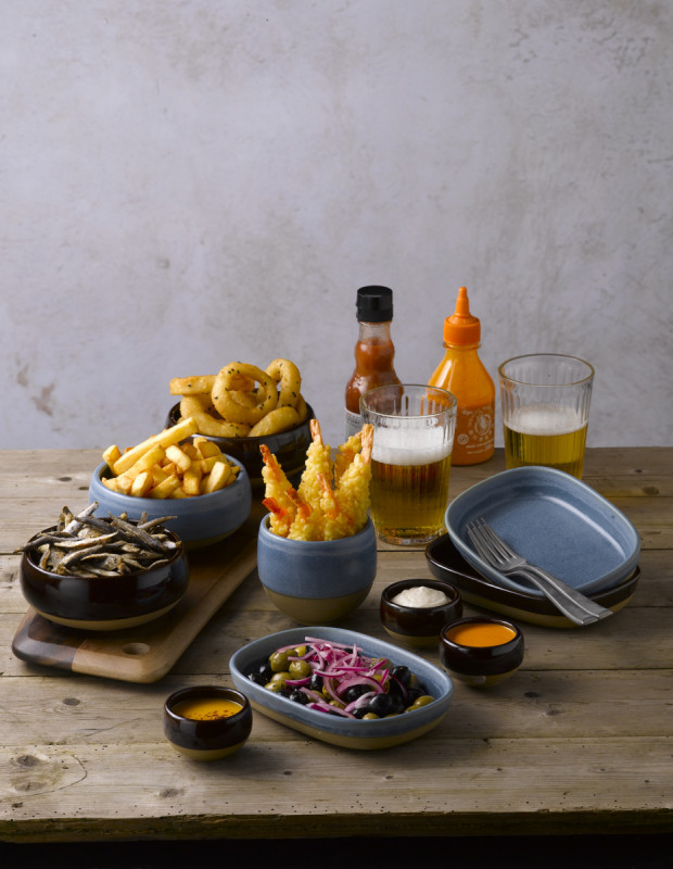 Plat à partager rectangulaire brun porcelaine vitrifiée 12 cm Emerge Cinnamon Churchill