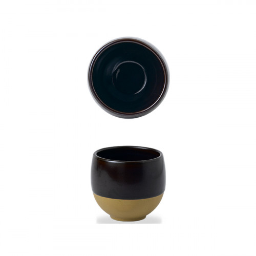 Pot a frites rond brun porcelaine vitrifiée Ø 8,6 cm Emerge Cinnamon Churchill
