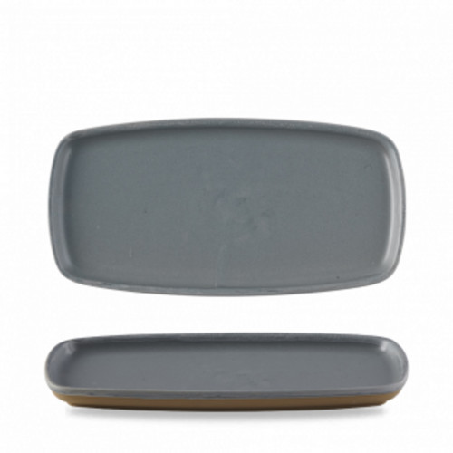 Assiette à partager rectangulaire gris porcelaine vitrifiée 30x14,7 cm Emerge Seatle Churchill