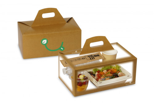 Boîte repas marron 30,5x19x13 cm Alphaform (50 pièces)