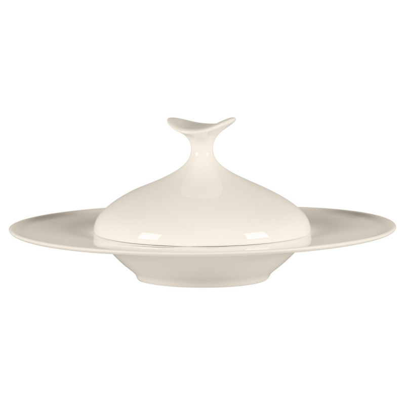 Cloche pour assiette creuse gourmet rond blanc porcelaine bone china Ø 16,4 cm Bravura Rak