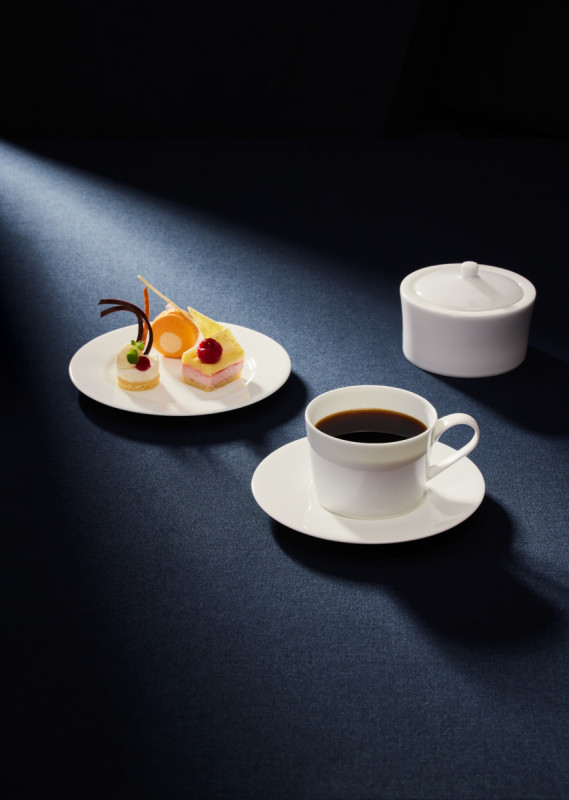 Sous tasse à espresso rond blanc porcelaine bone china Ø 13 cm Fedra Rak