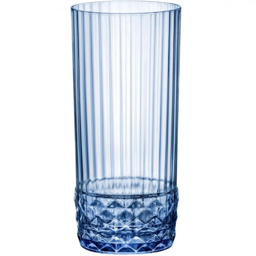 Gobelet forme haute bleu verre 40 cl America 20s Bormioli Rocco