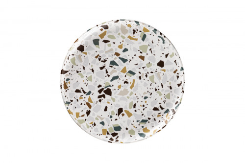 Assiette coupe plate rond multicolore porcelaine Ø 23,6 cm Kerrazzo Rak