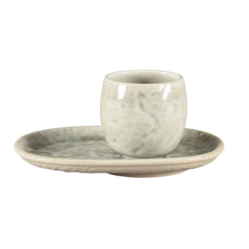 Tasse à espresso céladon porcelaine vitrifiée 10 cl Ø 6 cm Krush Rak