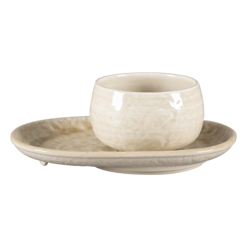 Tasse à café rond vanilla porcelaine vitrifiée 25 cl Ø 9 cm Krush Rak