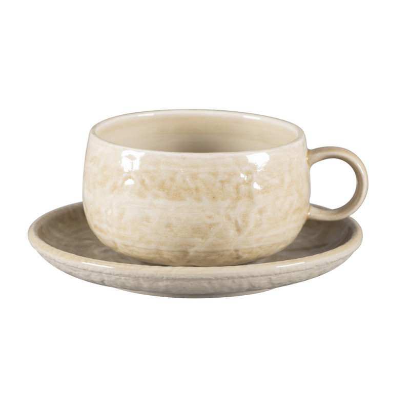 Tasse à déjeuner rond vanilla porcelaine vitrifiée 41 cl Ø 11 cm Krush Rak