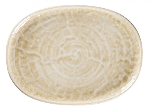 Plat coupe ovale vanilla porcelaine vitrifiée 28 cm Krush Rak