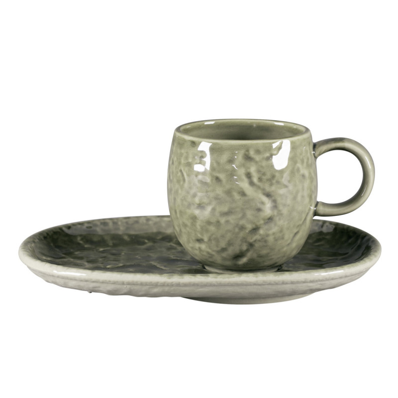 Sous-tasse à expresso ovale steel porcelaine vitrifiée 15 cm Krush Rak