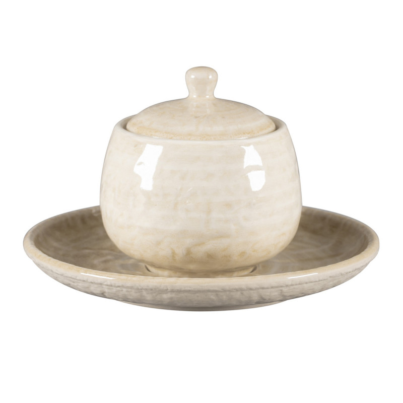 Sucrier avec couvercle rond porcelaine vitrifiée 25 cl Ø 8,8 cm Krush Rak