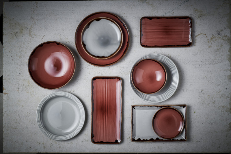 Assiette organique prune porcelaine vitrifiée 27x16 cm Harvest Dudson